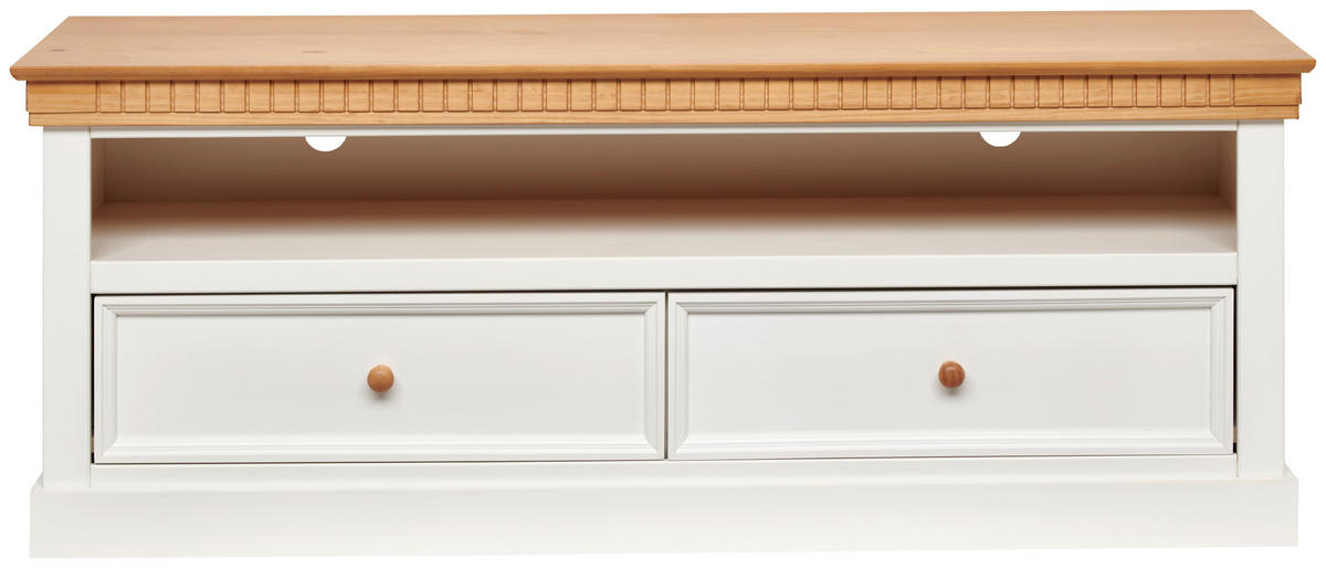 LOWBOARD 169/63/42 cm  - Naturfarben/Weiß, ROMANTIK / LANDHAUS, Holz (169/63/42cm) - MID.YOU