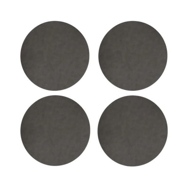 GLASUNDERLÄGG SET 4 delar 10 cm - grafitfärgad, Basics, textil (10cm)