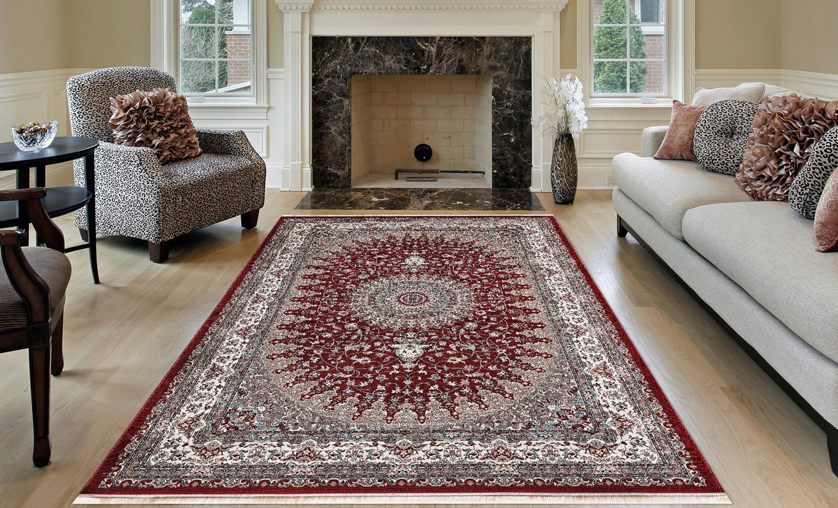 VINTAGE-TEPPICH 120/170 cm Semerkand Dunkelrot, Beige  - Beige/Dunkelrot, LIFESTYLE, Textil (120/170cm) - Novel