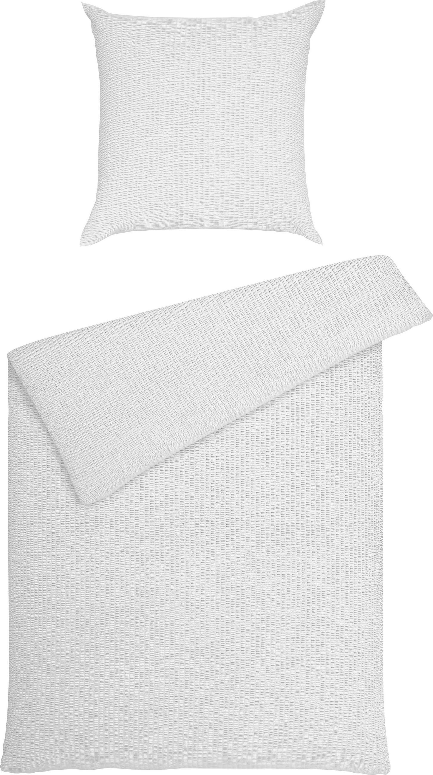 BETTWÄSCHE 135/200 cm Piano Seersucker  - Weiß, Basics, Textil (135/200cm) - Janine