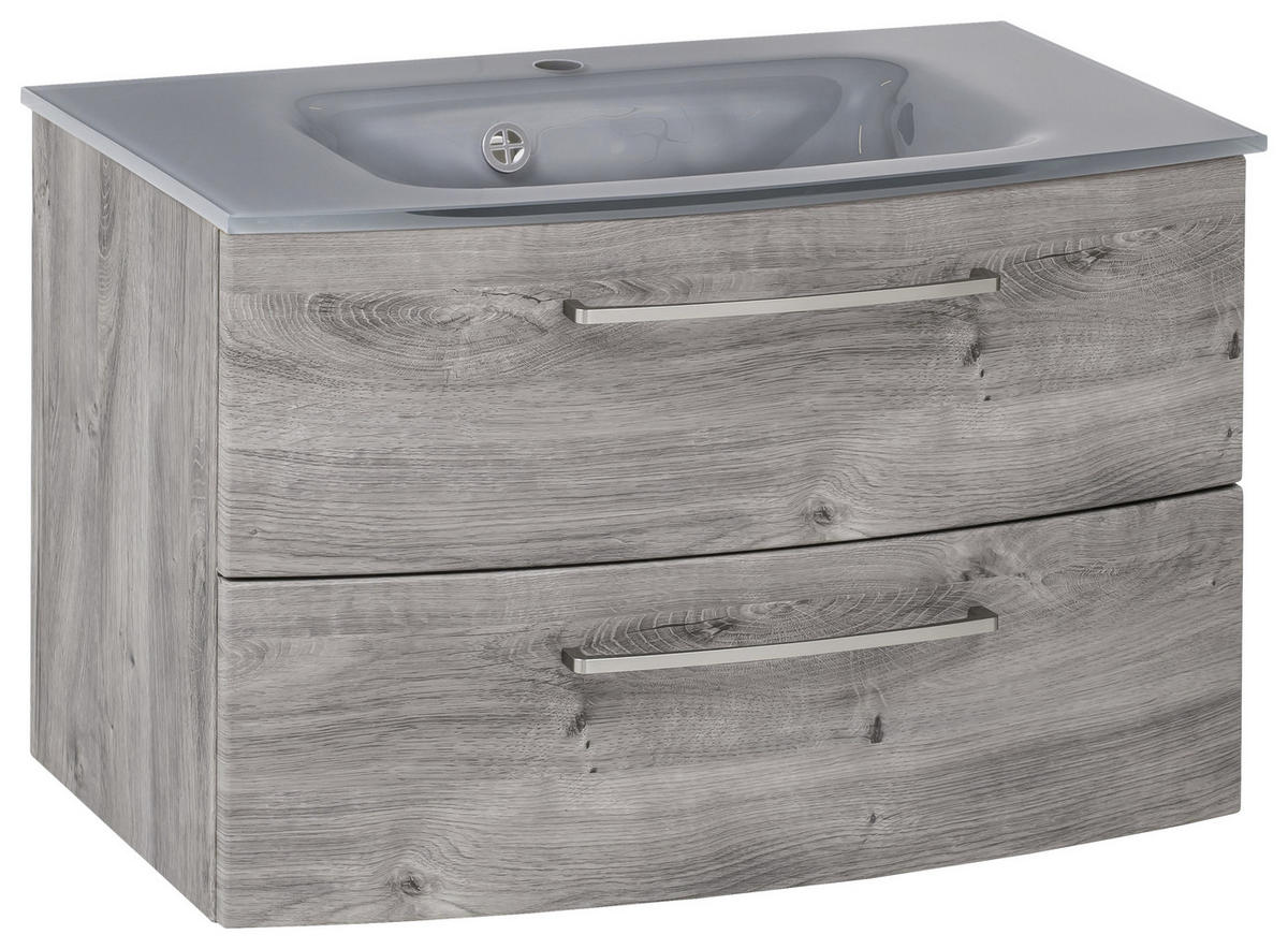 BADEZIMMER  in 110 cm  - Eichefarben/Grau, Konventionell, Glas/Holzwerkstoff (110cm) - Held