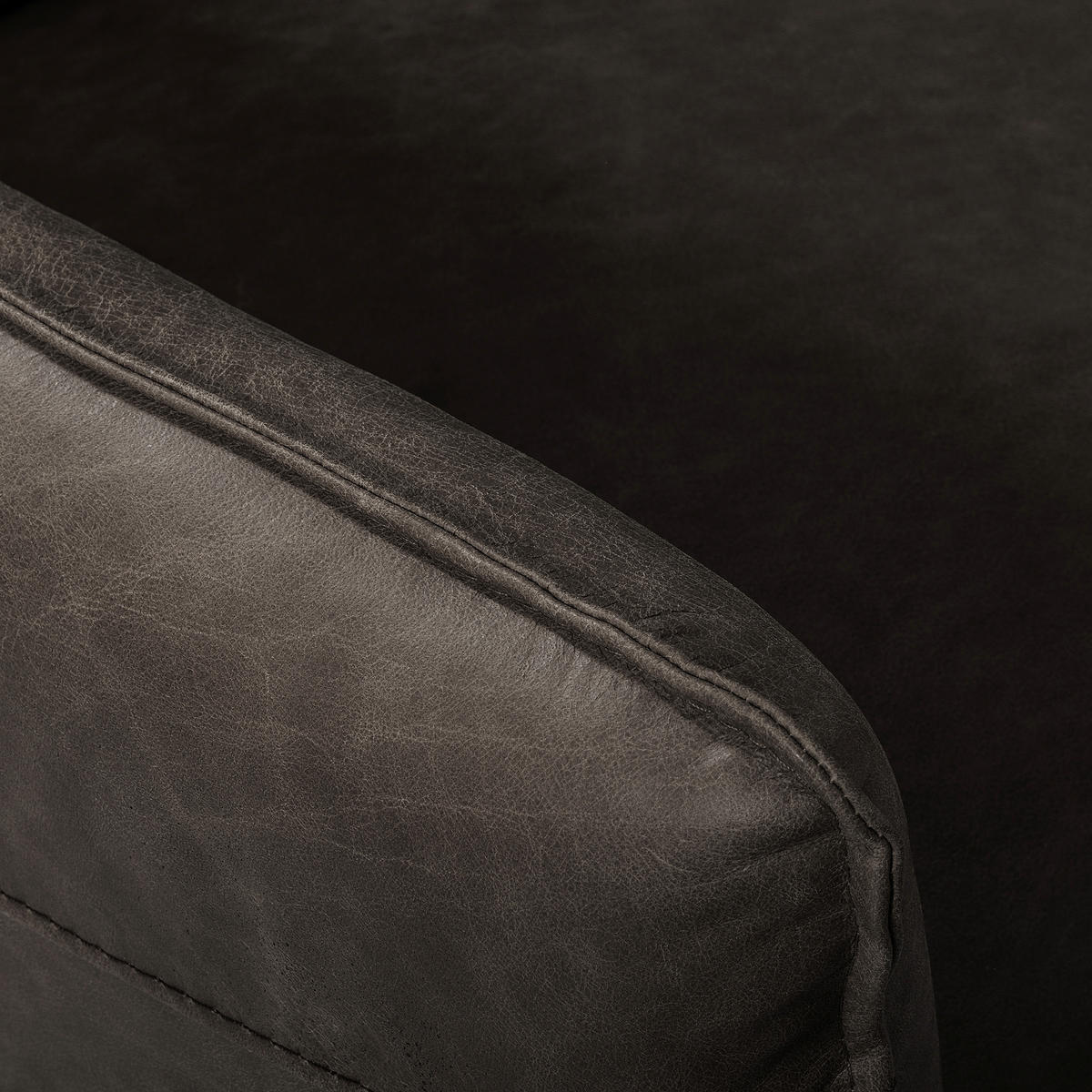 RELAXSESSEL in Leder Fango  - Fango/Schwarz, Design, Leder/Metall (77/107/88cm) - Livetastic