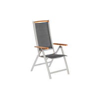 GARTENSTUHL Akazie Aluminium Grau, Naturfarben, Silberfarben  - Silberfarben/Naturfarben, KONVENTIONELL, Holz/Textil (58/117/64cm) - Gardenson