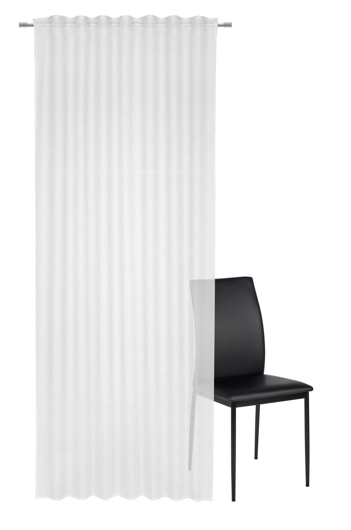 KONČANA ZAVESA  prosojno   140/245 cm  - bela, Basics, tekstil (140/245cm) - Esposa