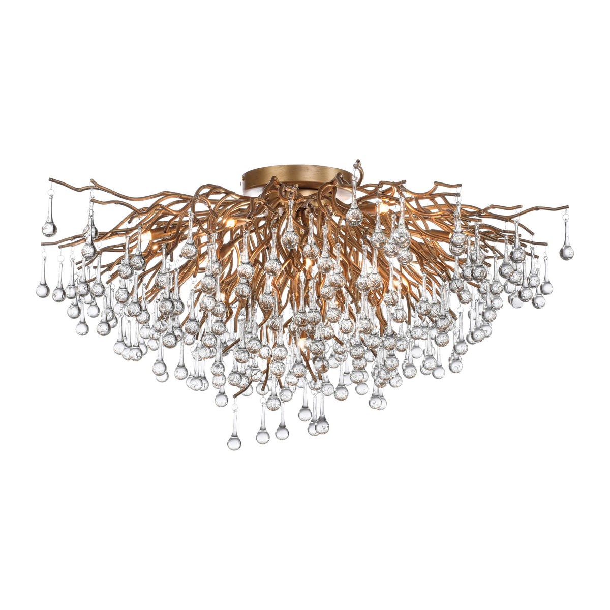 DECKENLEUCHTE Icicle 100/100/50 cm   - Messingfarben, KONVENTIONELL, Glas/Kunststoff (100/100/50cm) - Paul Neuhaus