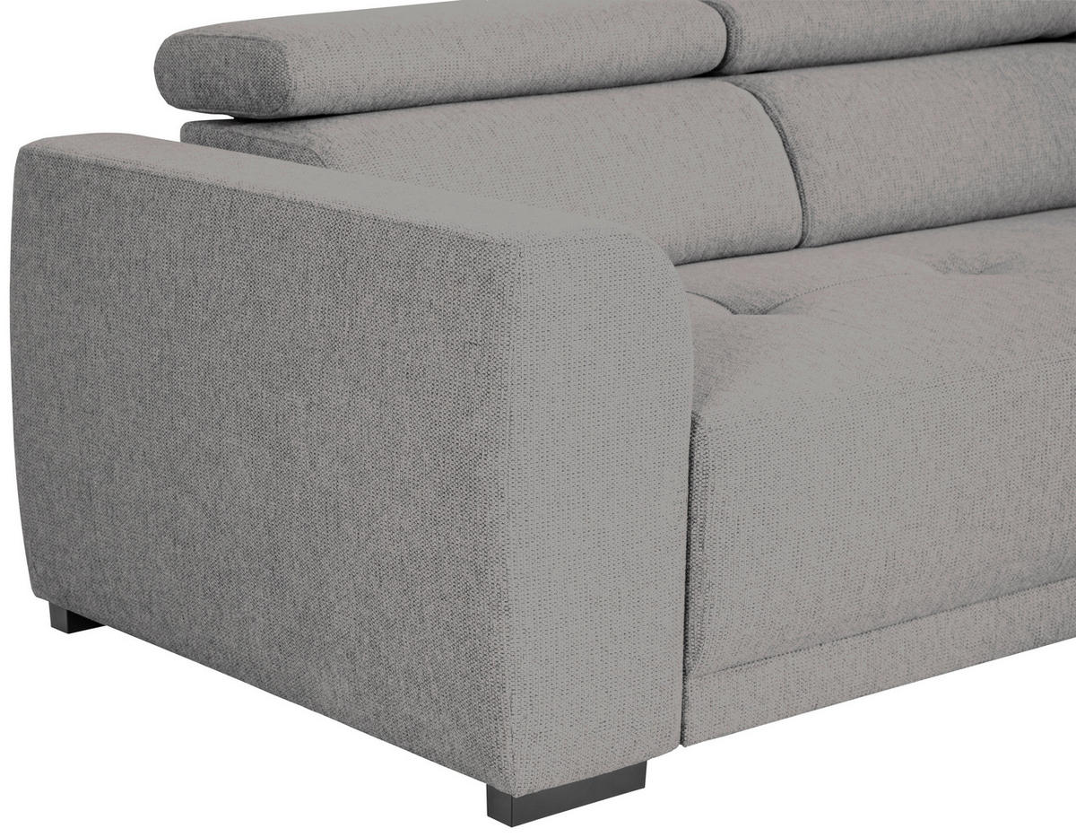 ECKSOFA in Struktur Dunkelgrau  - Dunkelgrau/Schwarz, Design, Kunststoff/Textil (284/205cm) - MID.YOU