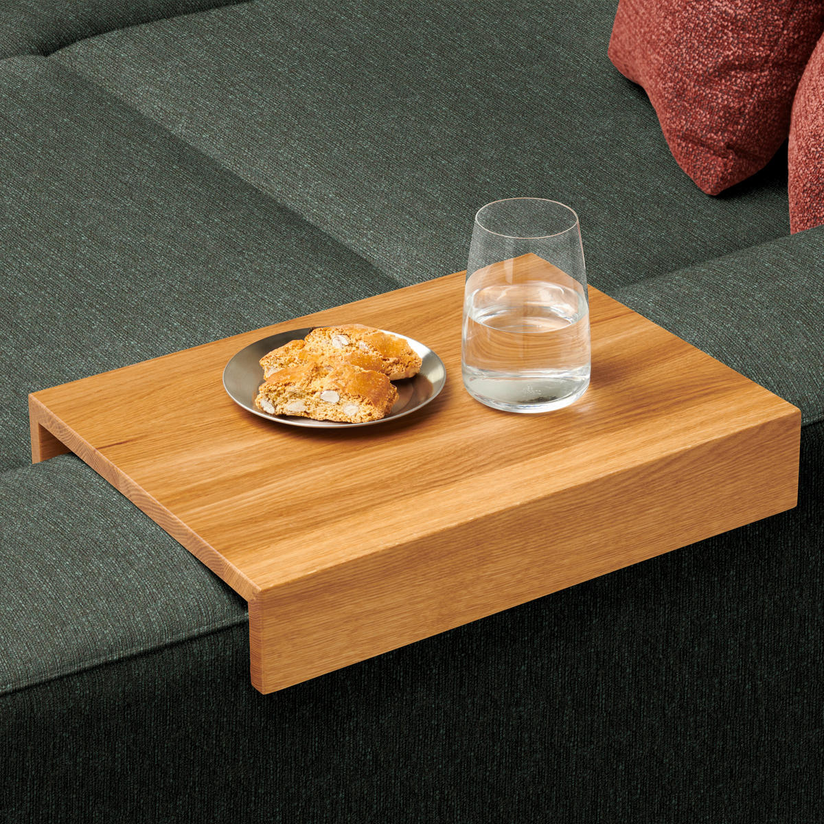 ECKSOFA  in Chenille Dunkelgrün  316/206 cm  - Dunkelgrün/Eichefarben, Design, Textil (316/206cm) - Sedda