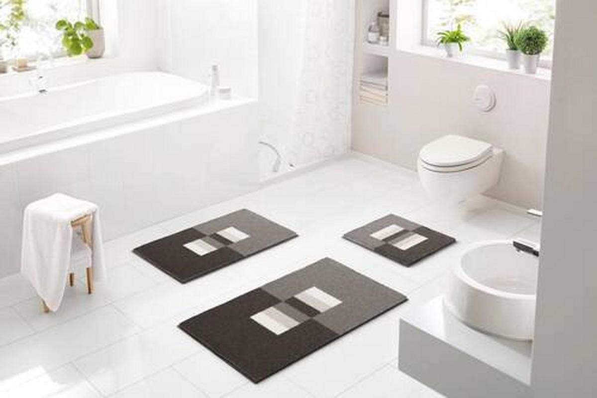 PREDLOŽKA PRED BIDET, 40/50 cm - sivohnedá, Basics, textil/plast (40/50cm) - Grund