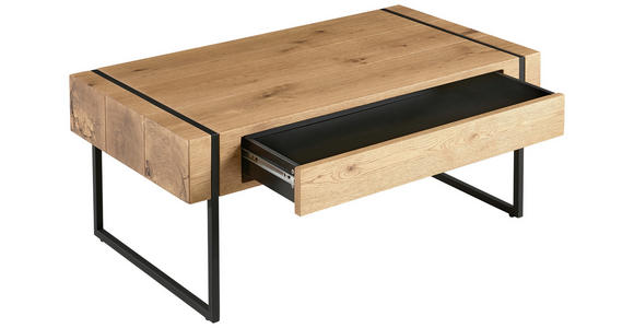 COUCHTISCH in Holz, Metall, Holzwerkstoff 110/59,4/45 cm  - Eichefarben/Schwarz, Design, Holz/Holzwerkstoff (110/59,4/45cm) - Carryhome