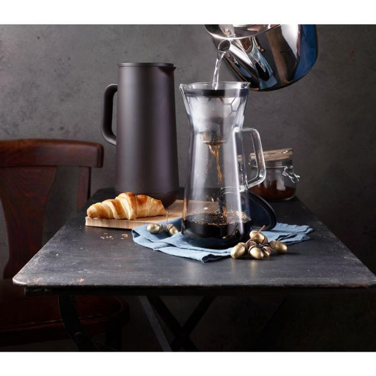 ISOLIERKANNE IMPULSE TEA 1 L  - Schwarz, Basics, Glas/Kunststoff (1,0l) - WMF