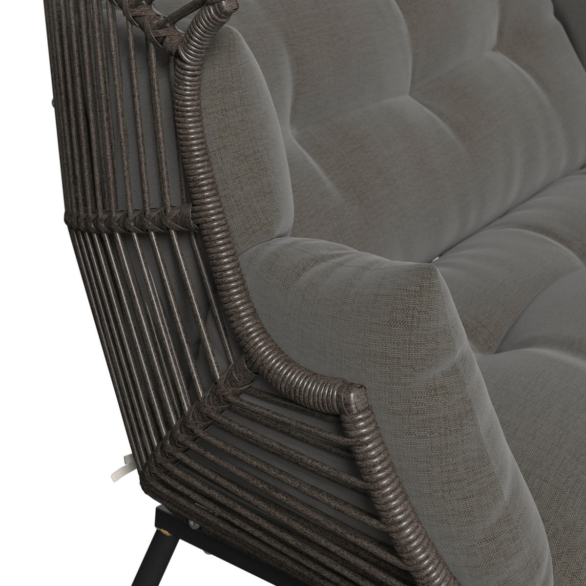 GARTENMUSCHEL 146/136/83 cm Eisen  - Dunkelgrau/Grau, MODERN, Kunststoff/Textil (146/136/83cm) - Ambia Garden