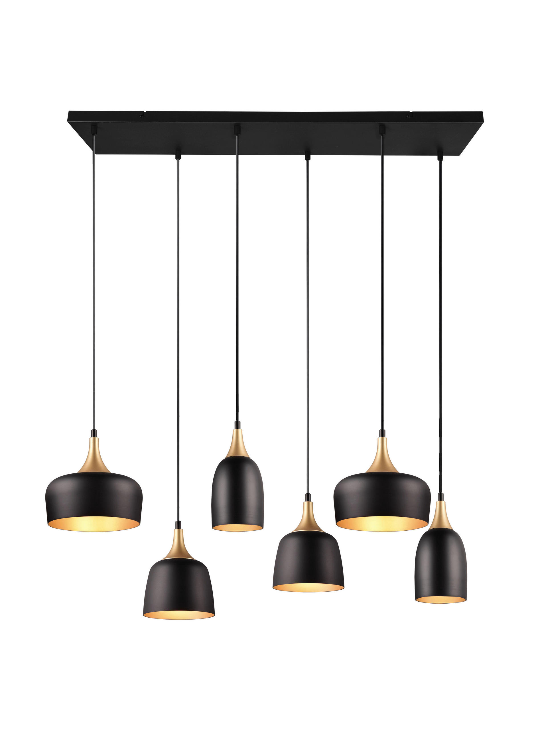 HÄNGELEUCHTE 90,5/32,5/150 cm    - Schwarz, Design, Metall (90,5/32,5/150cm) - Trio Leuchten