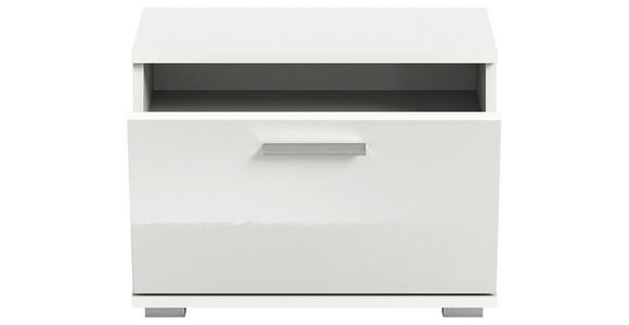 GARDEROBENBANK 55/40/37 cm  - Weiß Hochglanz/Silberfarben, Design, Holzwerkstoff/Kunststoff (55/40/37cm) - Xora