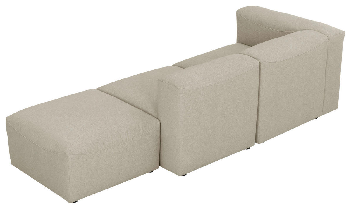 OTTOMANE LENA Flachgewebe Creme  - Creme, Design, Kunststoff/Textil (250/73/100cm) - Max Winzer