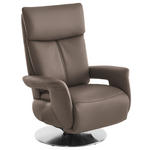 RELAXSESSEL in Leder Fango  - Edelstahlfarben/Fango, Design, Leder/Metall (78/112/85cm) - Cantus