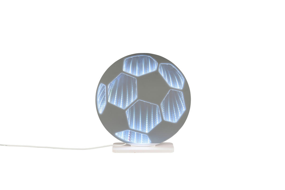 LED-DEKOLEUCHTE Football 23/24 cm  - Weiß, LIFESTYLE, Kunststoff/Metall (23/24cm) - Novel