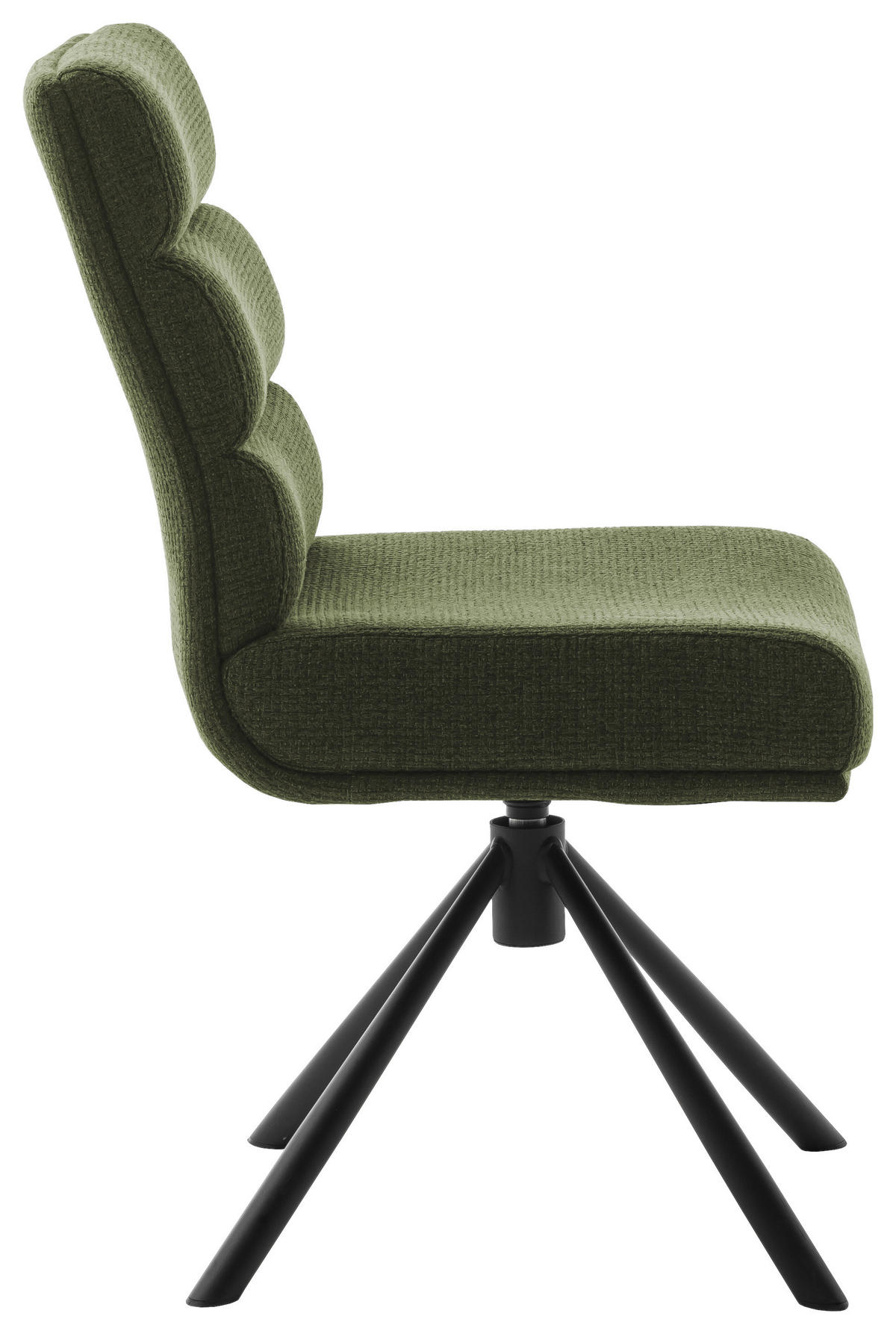 STUHL  in Stahl Webstoff Metall, Textil  - Schwarz/Olivgrün, Design, Textil/Metall (47/90/64cm) - Dieter Knoll