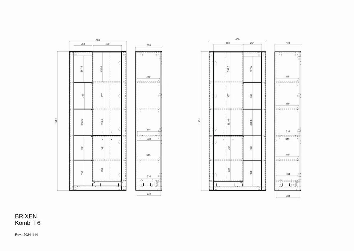 WOHNWAND 2-teilig  in Weiß, Eichefarben  180/195/37 cm  - Eichefarben/Schwarz, Design, Glas/Holzwerkstoff (180/195/37cm) - MID.YOU