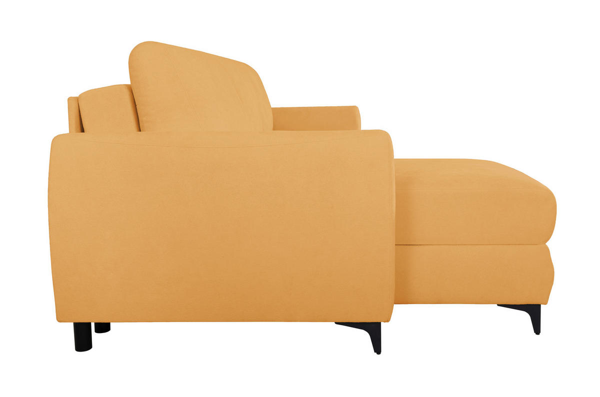 ECKSOFA Moli Gelb Bouclé  - Gelb/Schwarz, Design, Textil/Metall (236/148cm) - MID.YOU