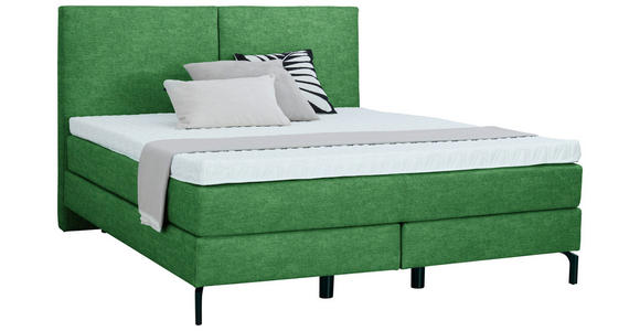 BOXSPRINGBETT 200/200 cm in Grün - Schwarz/Grün, KONVENTIONELL, Textil/Metall (200/200cm) - Dieter Knoll