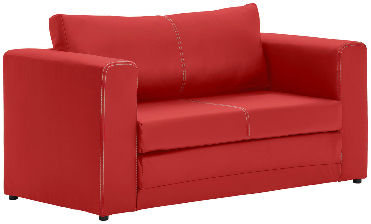 SCHLAFSOFA in Textil Rot  - Weiss/Rot, Design, Kunststoff/Textil (150/78/70cm) - Livetastic