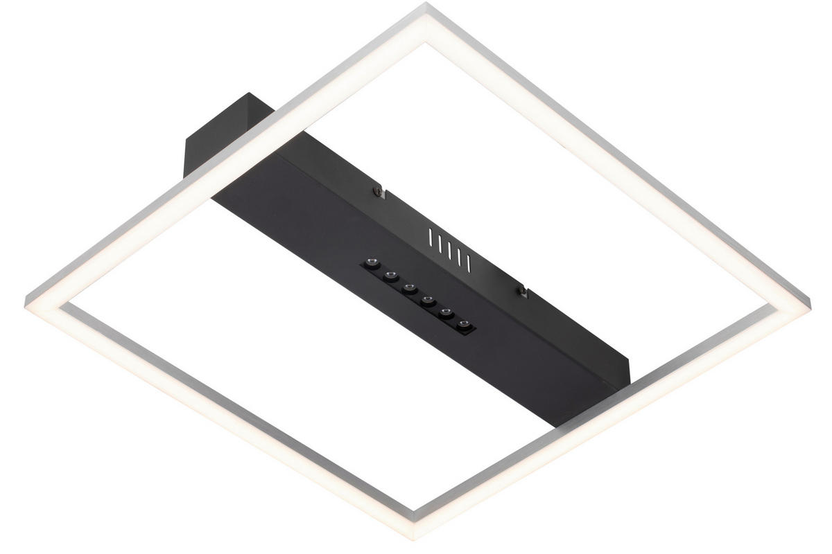 LED-DECKENLEUCHTE 40/40/6 cm   - Schwarz/Alufarben, Basics, Kunststoff/Metall (40/40/6cm) - Novel