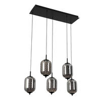 LED-HÄNGLAMPA 73/23/120 cm  - kromfärg/svart, Design, metall/glas (73/23/120cm) - Novel