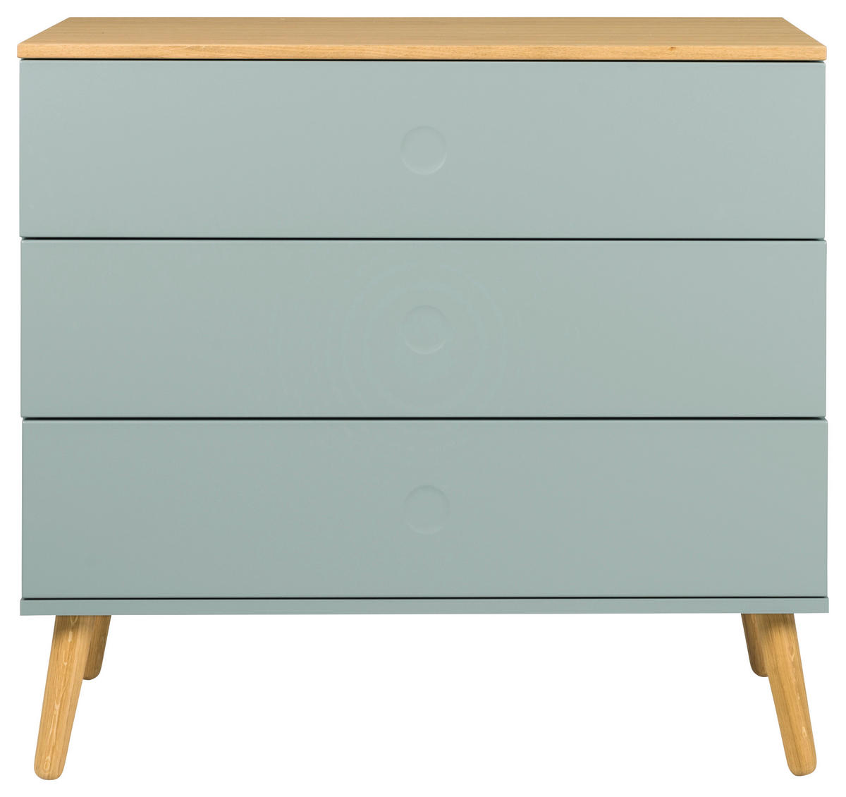 KOMMODE Dot  in 90/79/43 cm  - Eichefarben/Mintgrün, Design, Holzwerkstoff (90/79/43cm)