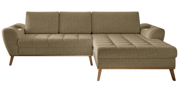 ECKSOFA in Webstoff Olivgrün  - Eichefarben/Olivgrün, Design, Holz/Textil (282/175cm) - Carryhome