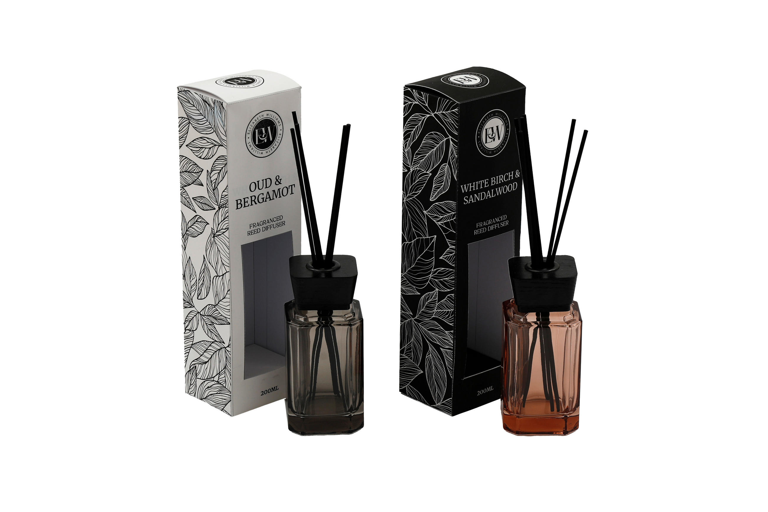 DIFUZÉR 200 ml - jantarové barvy/tmavě šedá, Basics, dřevo/sklo (200ml)