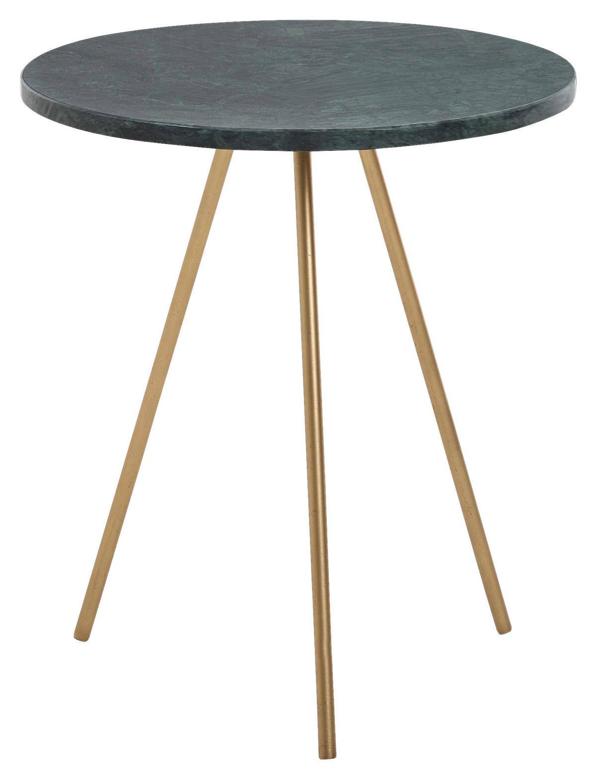 BEISTELLTISCH 38/38/44 cm Grün rund  - Goldfarben/Grün, MODERN, Stein/Metall (38/38/44cm) - MID.YOU