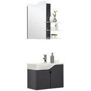 GÄSTEBAD - Anthrazit/Weiß, Design, Glas/Holzwerkstoff (60,4cm) - Welnova