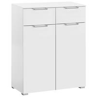 KOMMODE 80/100/42 cm Weiss  - Weiss/Silberfarben, Design, Holzwerkstoff/Kunststoff (80/100/42cm) - Novel