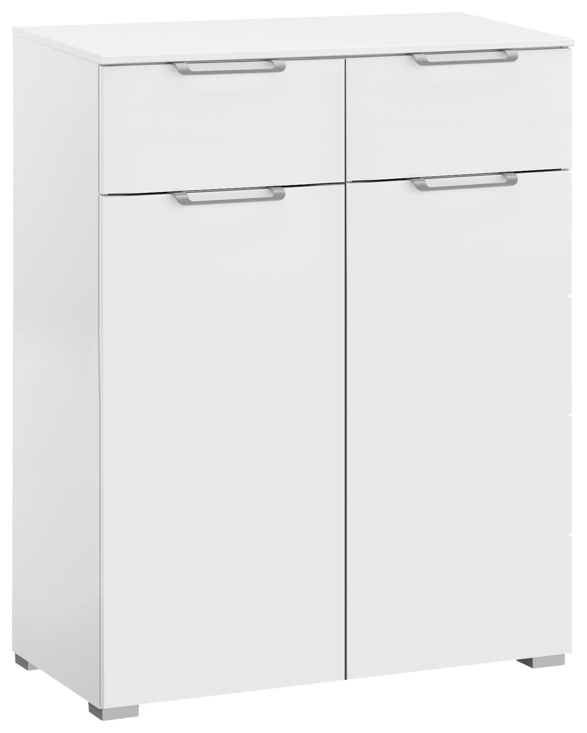 KOMMODE 80/100/42 cm Weiss  - Weiss/Silberfarben, Design, Holzwerkstoff/Kunststoff (80/100/42cm) - Novel