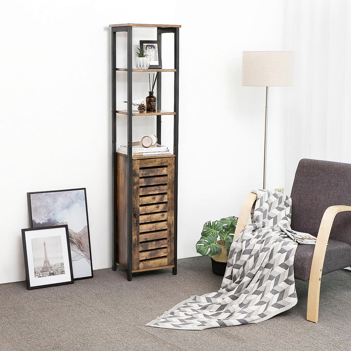 REGAL Braun, Schwarz  - Schwarz/Braun, Trend, Holzwerkstoff/Metall (37/167/30cm) - Boxxx