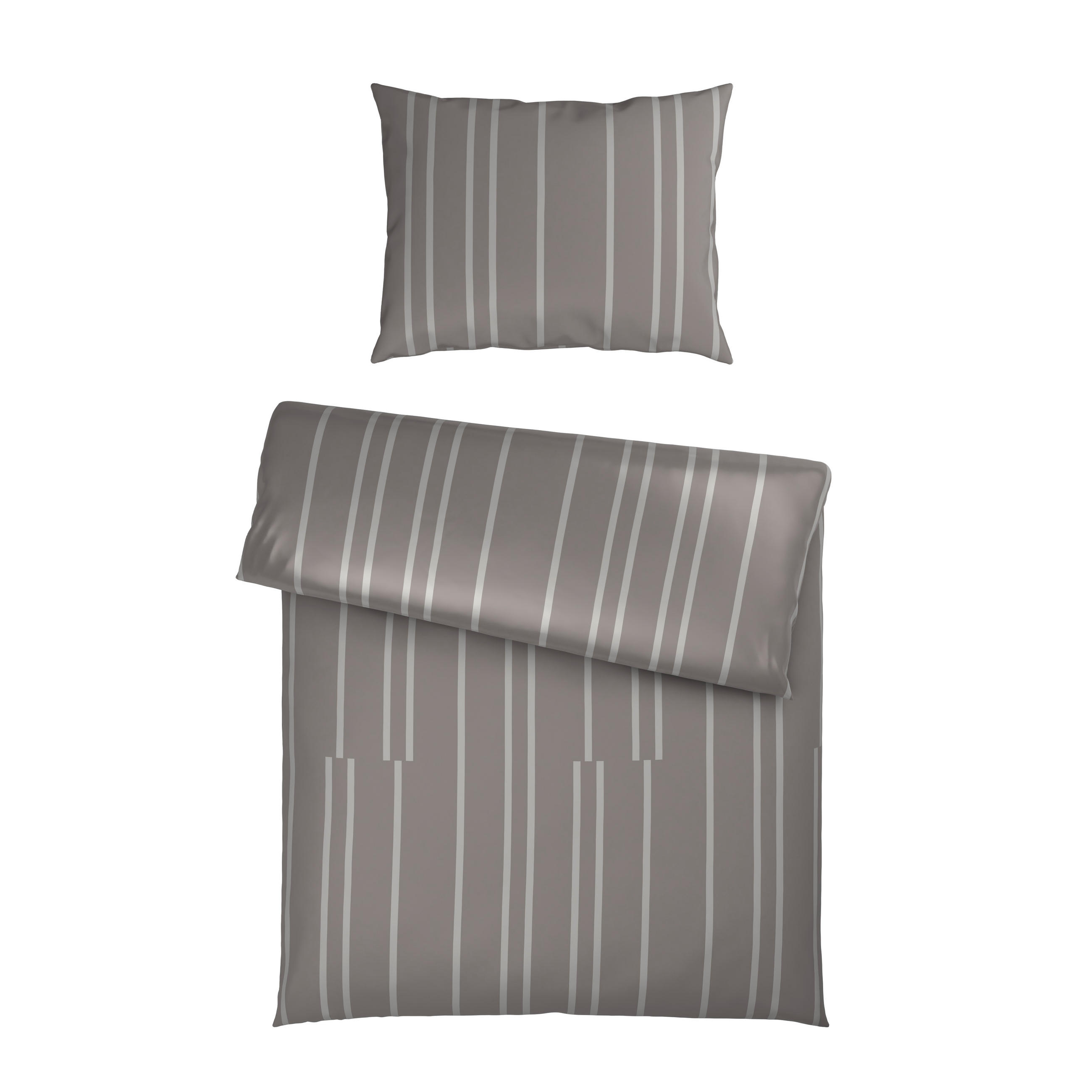 BETTWÄSCHESET Satin 160/210 cm  65 cm/100 cm  - Silberfarben, Design, Textil (160/210cm) - Dieter Knoll