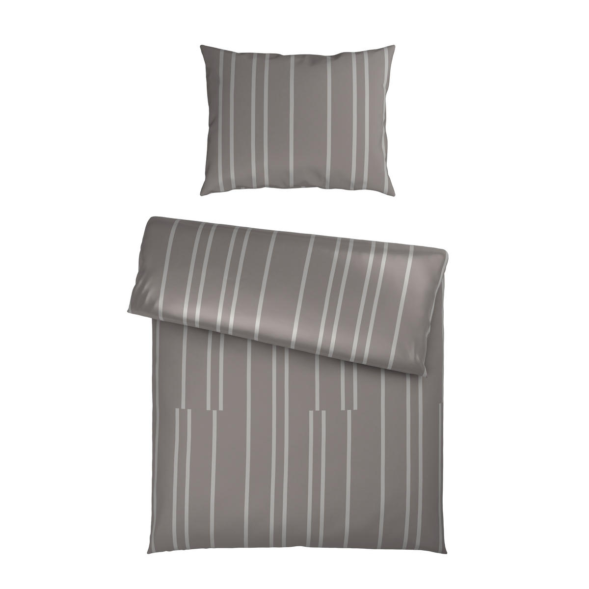 BETTWÄSCHESET Satin 160/210 cm  65 cm/100 cm  - Silberfarben, Design, Textil (160/210cm) - Dieter Knoll