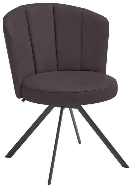 STUHL drehbar Mikrofaser Anthrazit, Mokka  - Anthrazit/Mokka, Design, Textil/Metall (62/83/64cm) - Venjakob