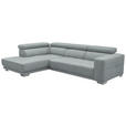 ECKSOFA in Mikrofaser Platinfarben  - Platinfarben/Chromfarben, Design, Textil/Metall (207/301cm) - Xora