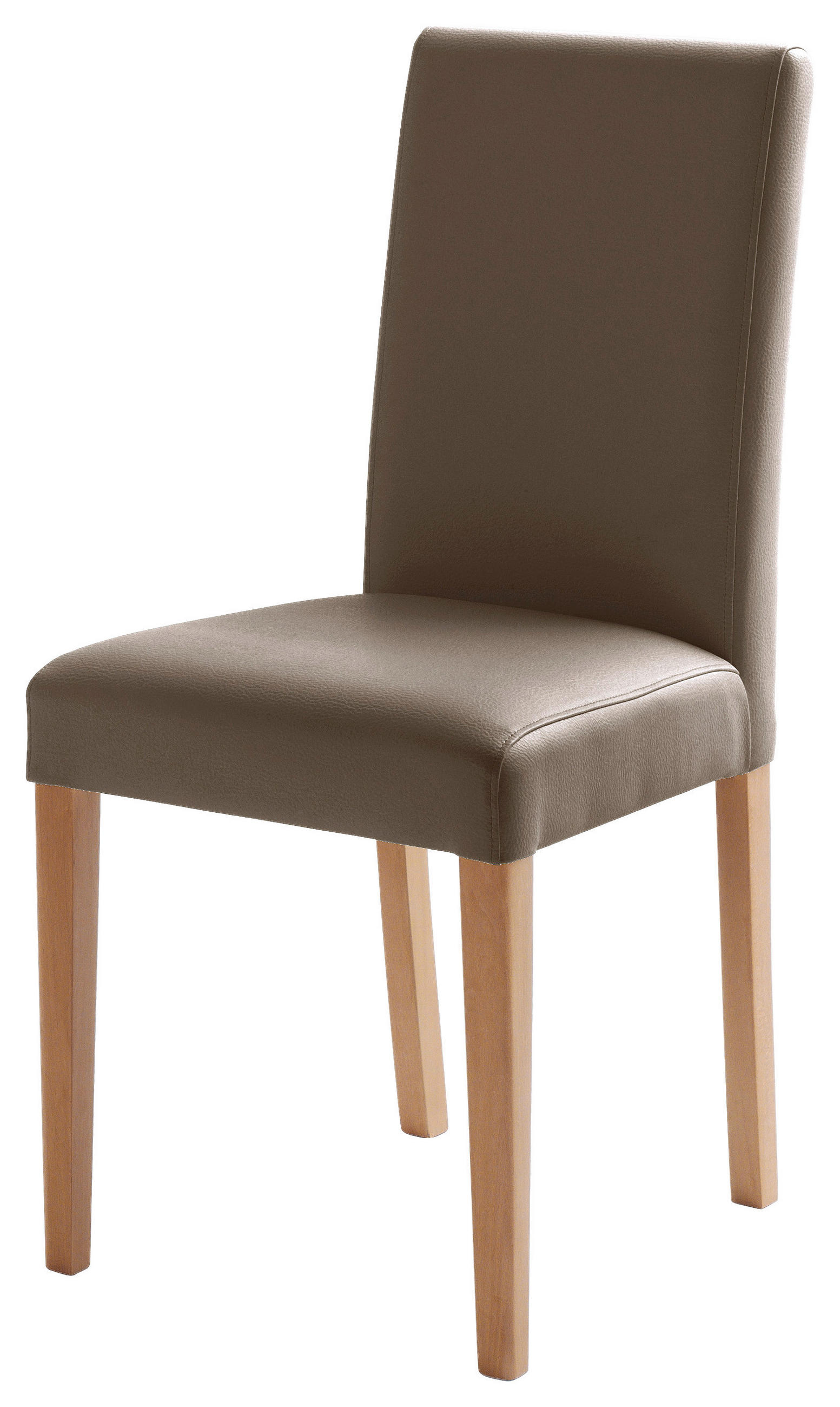 STUHL  Beinauswahl, Stoffauswahl Lederlook  Buchefarben, Cappuccino  - Buchefarben/Cappuccino, KONVENTIONELL, Holz/Textil (44/92/57cm) - Carryhome