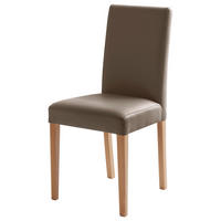 STUHL  Beinauswahl, Stoffauswahl Lederlook  Buchefarben, Cappuccino  - Buchefarben/Cappuccino, KONVENTIONELL, Holz/Textil (44/92/57cm) - Carryhome