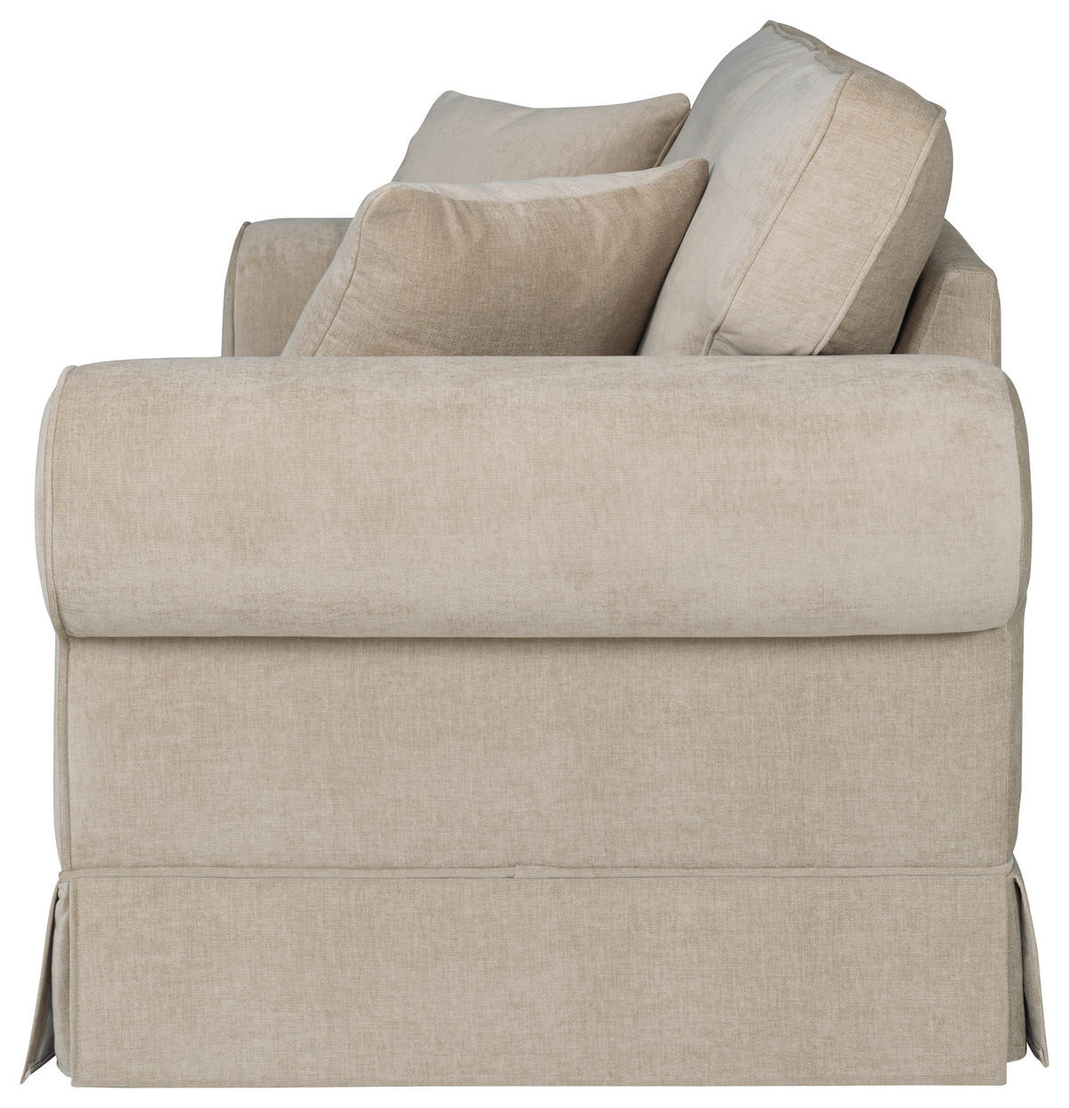 2-SITZER-SOFA Chenille Beige  - Beige/Naturfarben, Design, Holz/Textil (184/91/91cm)