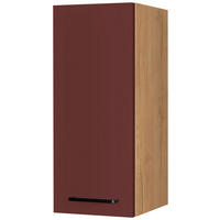 KÜCHENOBERSCHRANK 30/72/35 cm  in Rot, Eichefarben  - Eichefarben/Rot, MODERN, Holzwerkstoff/Metall (30/72/35cm) - Nobilia