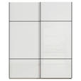 SCHWEBETÜRENSCHRANK  in Weiß, Champagner  - Champagner/Schwarz, KONVENTIONELL, Glas/Holzwerkstoff (181/223/67cm) - Novel