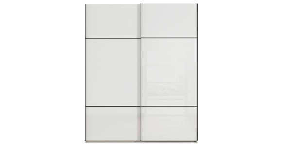 SCHWEBETÜRENSCHRANK  in Weiß, Champagner  - Champagner/Schwarz, KONVENTIONELL, Glas/Holzwerkstoff (181/223/67cm) - Novel
