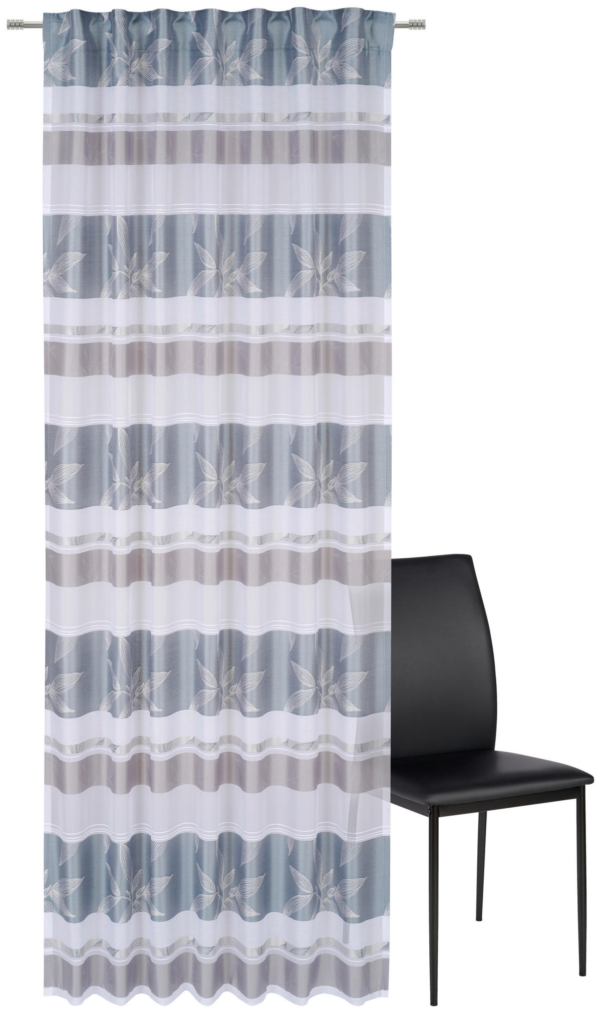 FERTIGVORHANG halbtransparent  - Blau, Design, Textil (140/255cm) - Novel