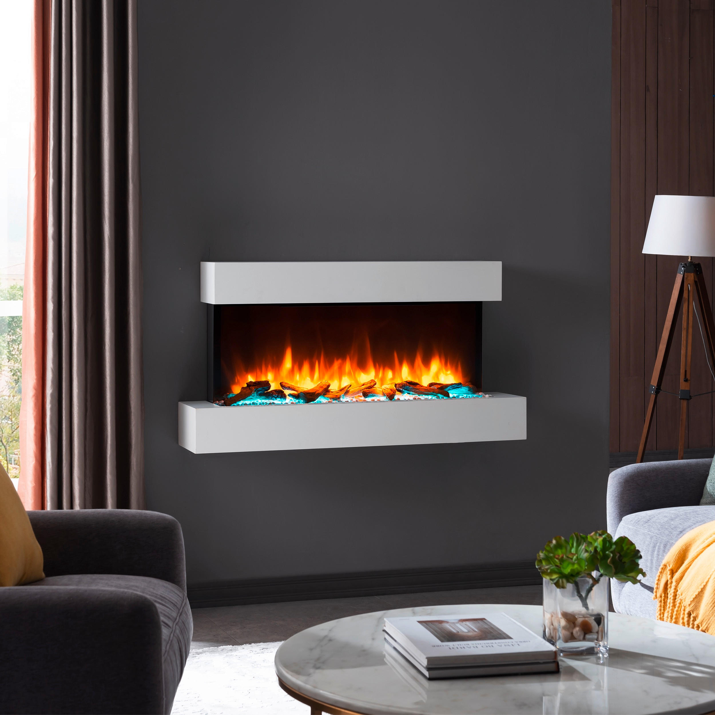 ELEKTROKAMIN - Weiß, Basics, Holzwerkstoff/Metall (110/57/25cm)