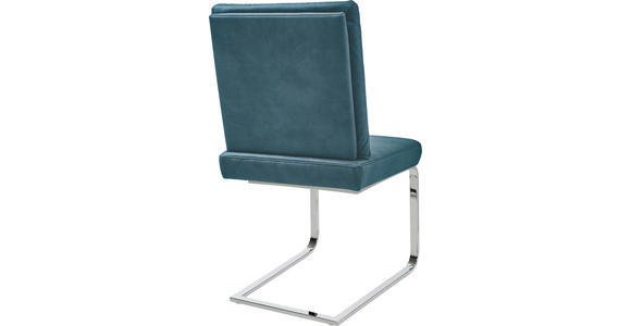 SCHWINGSTUHL in Stahl Mikrofaser - Chromfarben/Graublau, Design, Textil/Metall (46/92/60cm) - Dieter Knoll