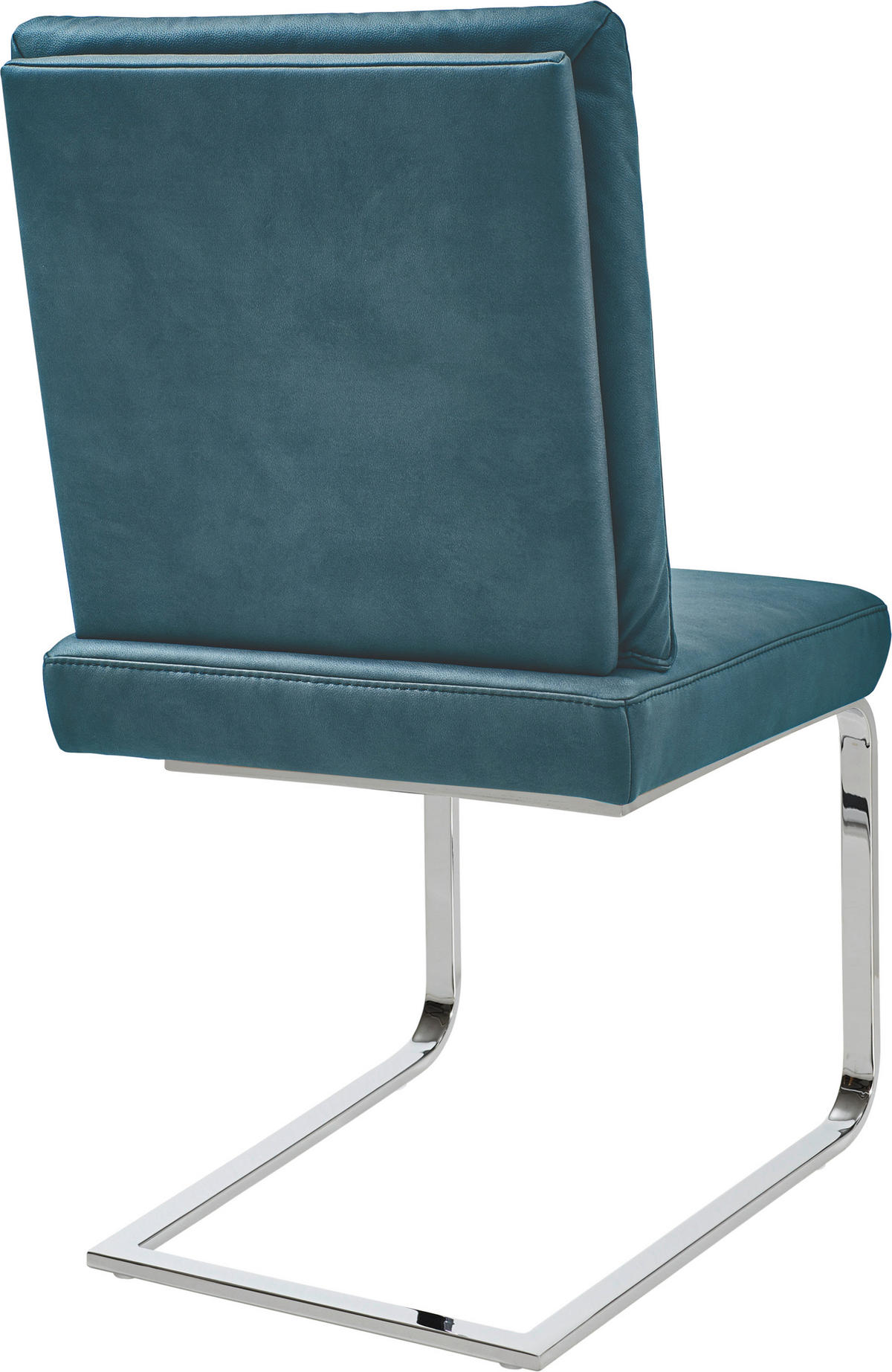 SCHWINGSTUHL  in Stahl Mikrofaser  - Chromfarben/Graublau, Design, Textil/Metall (46/92/60cm) - Dieter Knoll