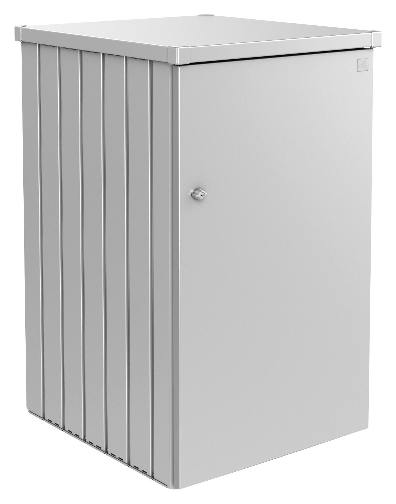 MÜLLTONNENBOX 80/129/88 cm  - Silberfarben, Basics, Metall (80/129/88cm) - Biohort
